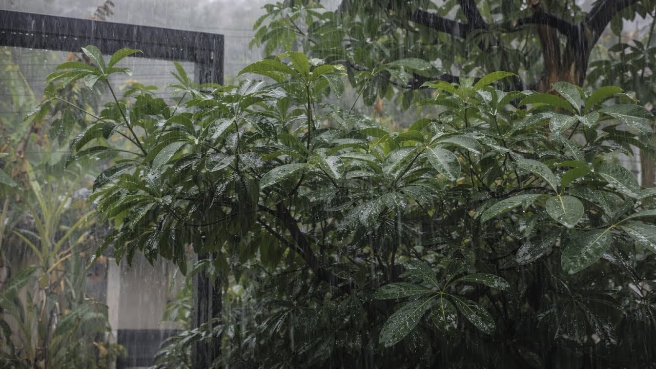 Rain Sounds for Sleeping 🌧️ Black Screen | Heavy Rain No Ads (1 Hours)