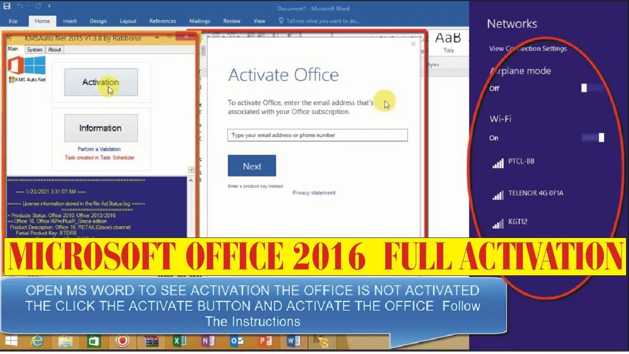 MicroSoft Office 2016 Full Installation How to Activate The office how ...