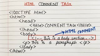 L3 : Comment Tag in HTML | HTML Comment Tag Profile