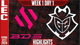 BDS vs G2 Highlights | LEC Spring 2024 W1D1 | Team BDS vs G2 Esports