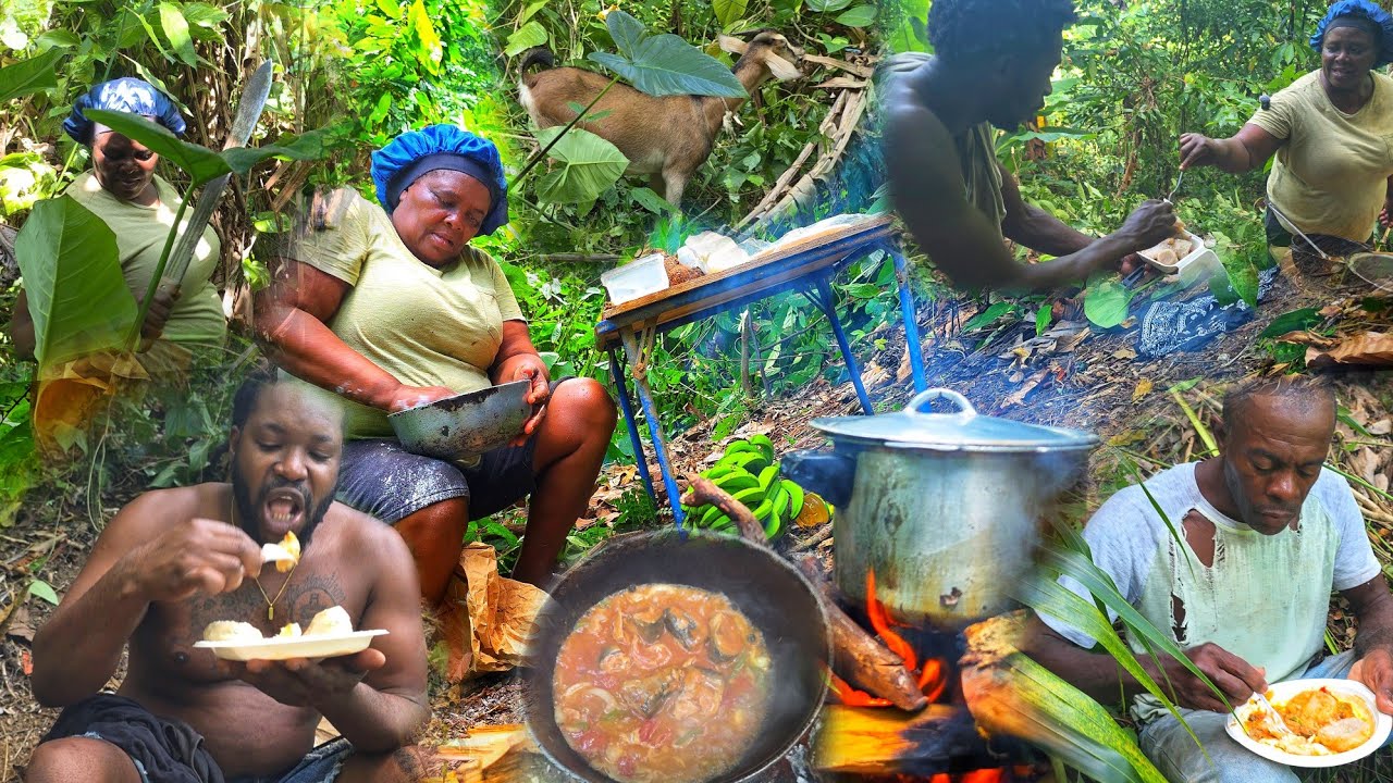 Come let's clean up our farm | hillside cooking  real survival adventure cutting bananas and more