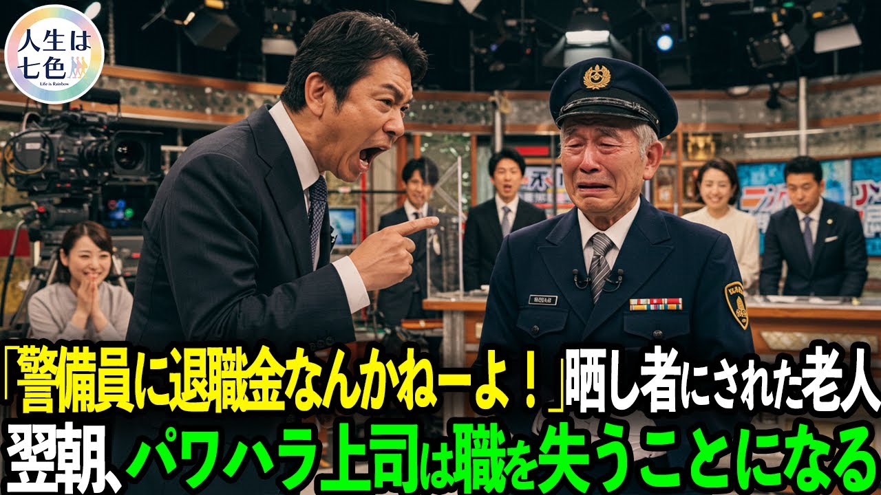「警備員の分際で調子に乗るな！」退職日まで罵倒され続けた老人。翌朝、TV局前を高級車が埋め尽くしパワハラ上司は青ざめた