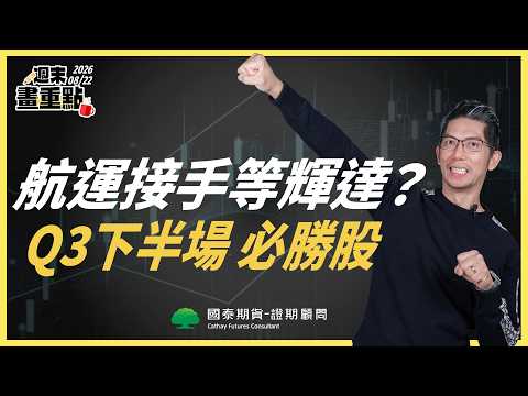 【週末畫重點｜2026.8.22】航運接手 等輝達財報！聯發科跌完？9檔必勝股!