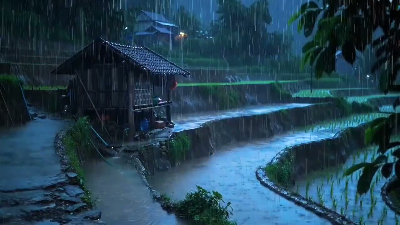 Heavy Night Rain with Thunder Sounds | Relaxing Storm for Deep Sleep & Stress Relief