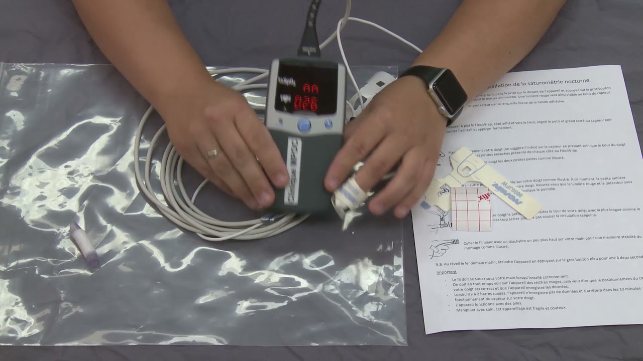 Installation de l'appareil Nonin pour oxymétrie nocturne à domicile chez l'adulte