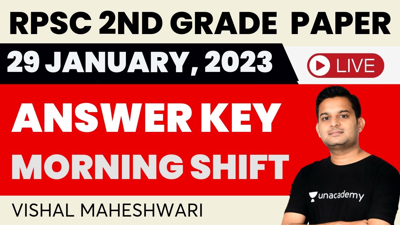 Rpsc 2nd grade paper 29 january 2023 answer key morning shift l