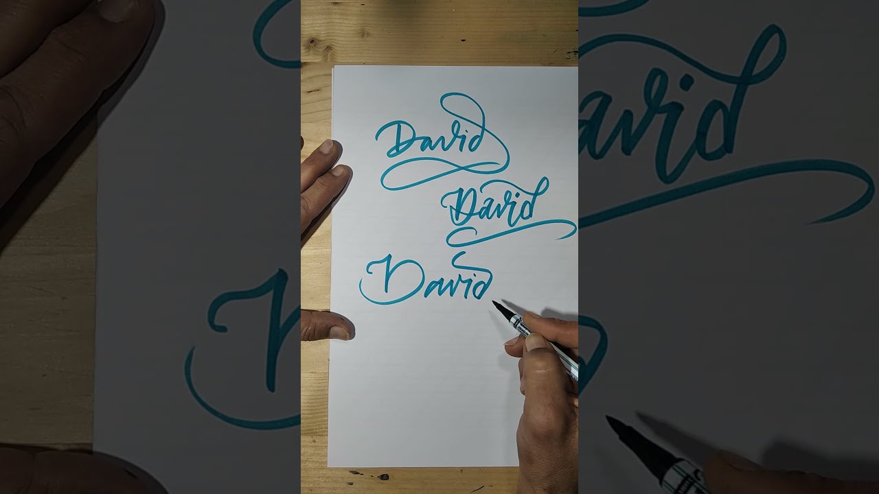 David Em Letra Cursiva David En Letra Cursiva