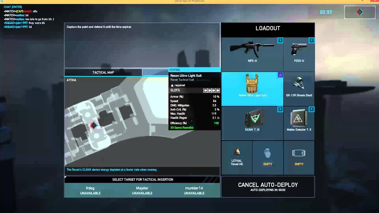 Recon Ultra Light Suit MP5-H Full Gameplay Attica Tom Clancy's Ghost Recon Phantoms