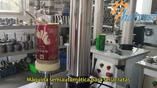 Máquina semiautomática para sellar latas, fabricante de selladoras manuales de latas