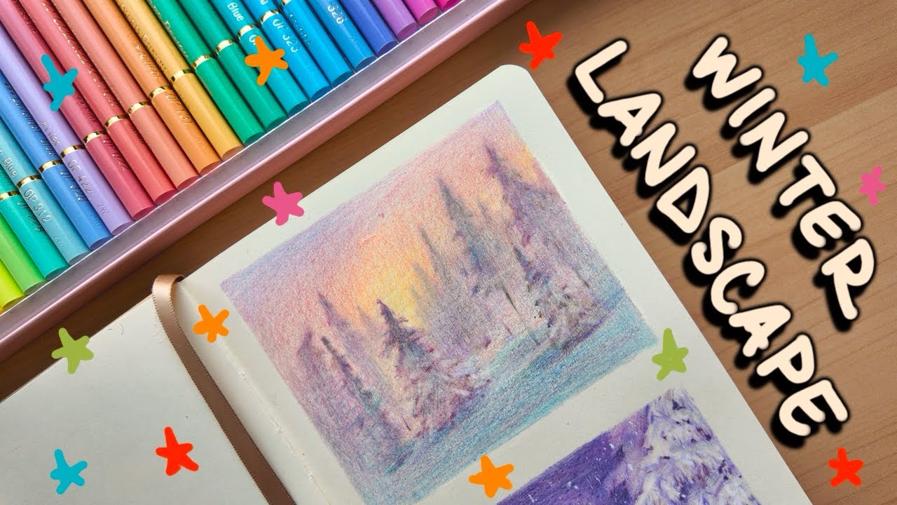 HOW I SKETCH A DREAMY WINTER LANDSCAPE - from sketch to finish and I piss myself off the whole time