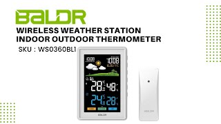 BALDR Digital Wireless Color Indoor/Outdoor Weather Station Unboxing Video  (WS0360BL1) 