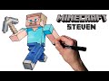 How to Draw Steve from Minecraft ⛏️