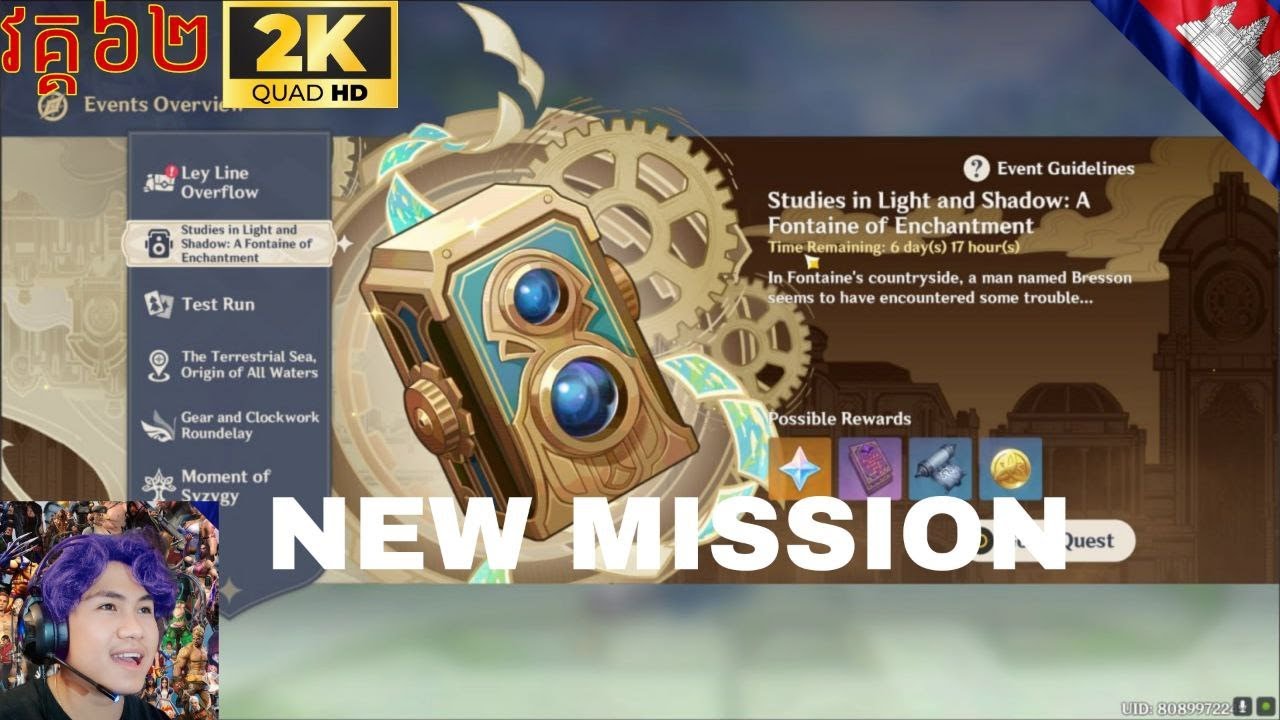 NEW MISSION - Studies in Light and Shadow - Genshin Impact Trailer - Part 62 Khmer Play 2K HD