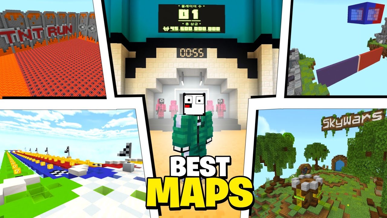 Top 5 Minecraft PE Multiplayer Maps (1.21+) 😱 | Sky Wars, Lucky Block & More!