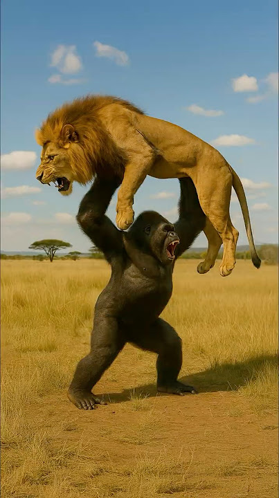 The Invincible Gorilla!#Gorilla#Lion#Wildlife #lion
