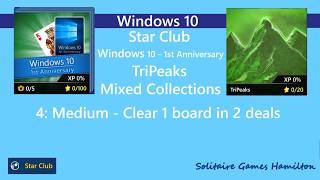 Star Club | Windows 10 - 1st Anniversary | TriPeaks #4: Medium - Clear 1 board in 2 deals screenshot 3