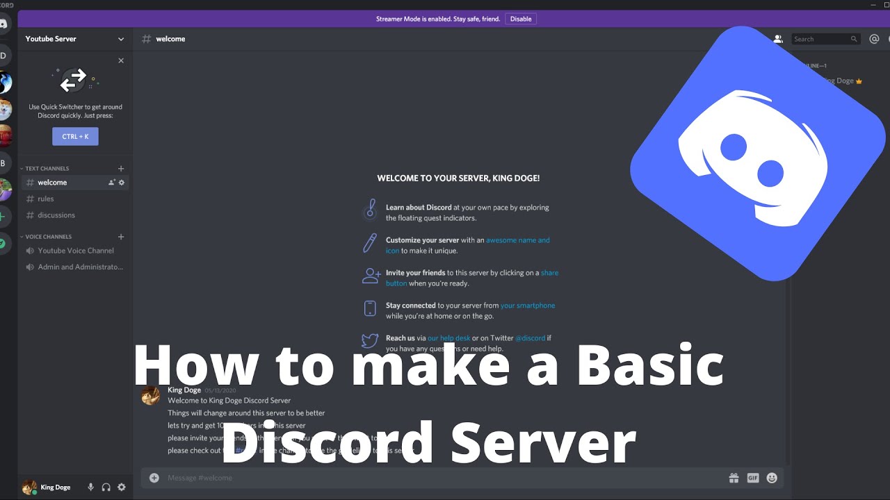 How To Make A Basic Discord Server YouTube