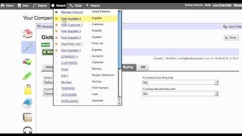 How to create Suppliers?