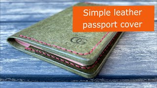 The simplest passport cover made of leather with your own hands. ASMR