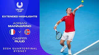 Adrian Mannarino v Casper Ruud Extended Highlights | United Cup 2024 Quarterfinal