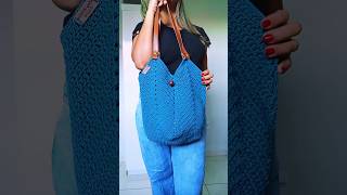 Bolsa Chevron azul petróleo 💠 #bolsafeminina #crochet #crochebrasil #artesanal #feitoamao #chevron