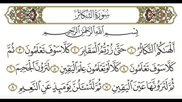 قرآن كريم سورة التكاثر القارئ شيرزاد طاهر