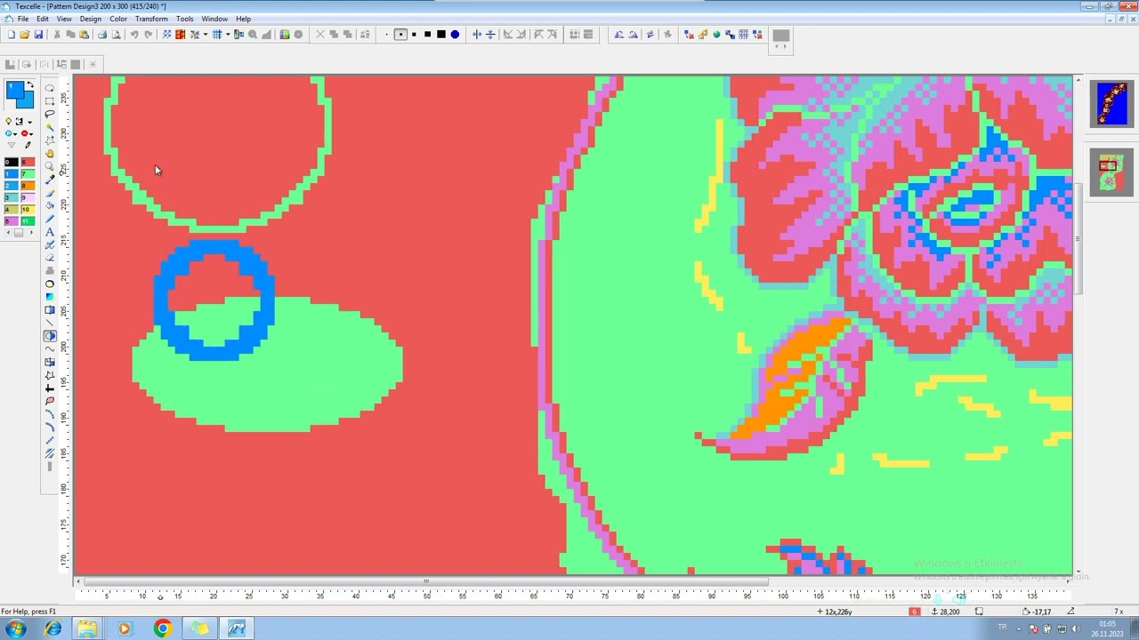 Nedgraphics Texcelle ile Halı Desinatörlüğü kursu kısayollar ve araçlar kullanımı