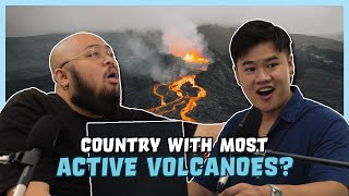 Which Country has the MOST ACTIVE VOLCANOES?