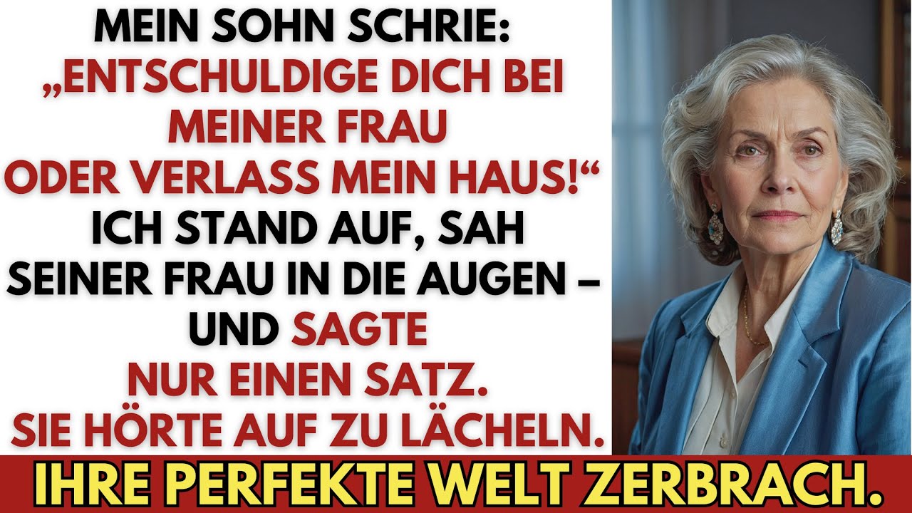 “ENTSCHULDIGE DICH BEI MEINER FRAU ODER VERLASS MEIN HAUS!” – Mein Sohn brüllte, aber meine Worte...