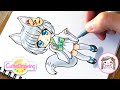 Practicing drawing with Copic 15: White Fox girl from Cu-poche doll