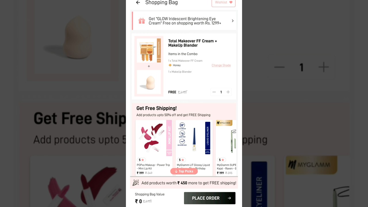 Myglamm free products, pay only ₹99,₹400 coupon,twist it mascara & foundation pallette free 