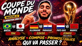 16 ÉME DE FINALE DE LA COUPE DU MONDE ! MES PRONOS BRÉSIL JAPON, ALLEMAGNE PARAGUAY, PAYS BAS MAROC 