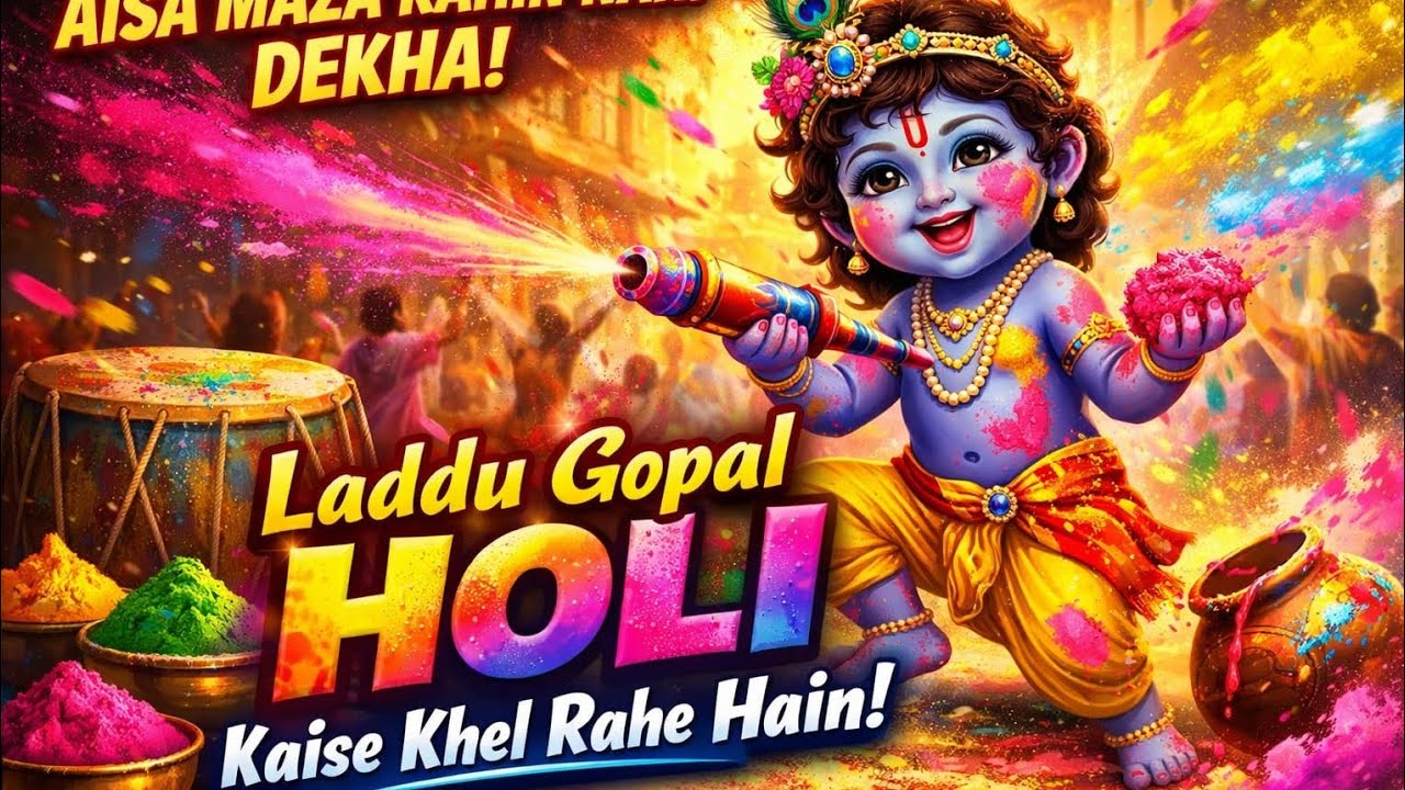 Laddu Gopal Ki Holi 2026 ✨#LadduGopal #Holi2026 #KanhaJi #Radhe #KrishnaBhakti #HoliSpecial#ThakurJi
