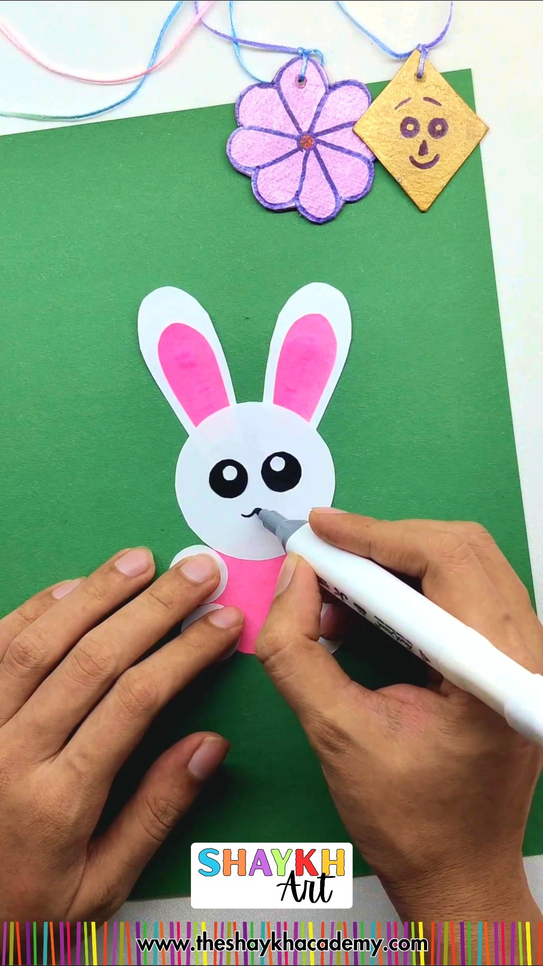 🐰✨ Let's Make a Cute Paper Rabbit – Easy Cutout Craft for Kids