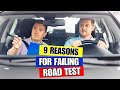 9 AUTO FAIL REASONS on a DRIVING TEST  || COMMON MISTAKES to avoid || Drive Test Tips