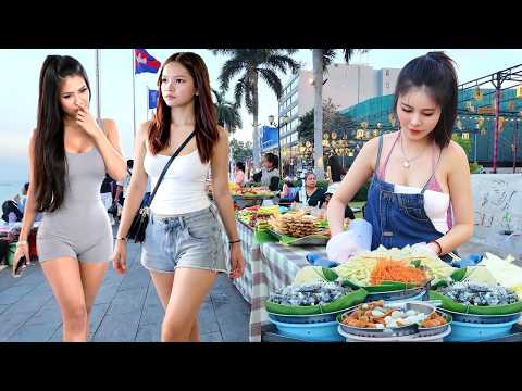 Amazing Cambodian Street Food Review 2026 Sunday Walking Tour at Riverside Market Food