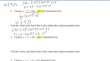 PC 11 4.4 Quadratic Functions Completing the Square