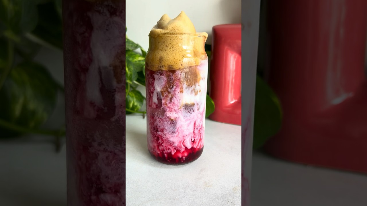 Hibiscus Iced Latte 💗🌺 A Floral Red Coffee You’ve Never Seen Before! 