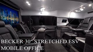 Becker Automotive Design 30 inch stretched Cadillac Escalade ESV custom Mobile office conversion.