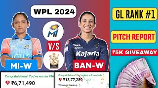 MI-W vs BAN-W Dream11 Analysis | MI-W vs BAN-W DREAM11 Final Team | WPL 2024 ELIMINATOR