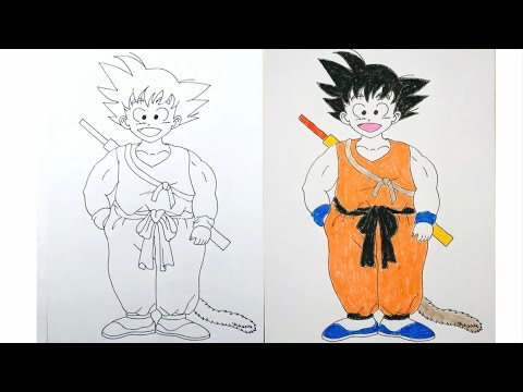 Dragon Ball Z  Trang tô màu, Sách tô màu, Goku