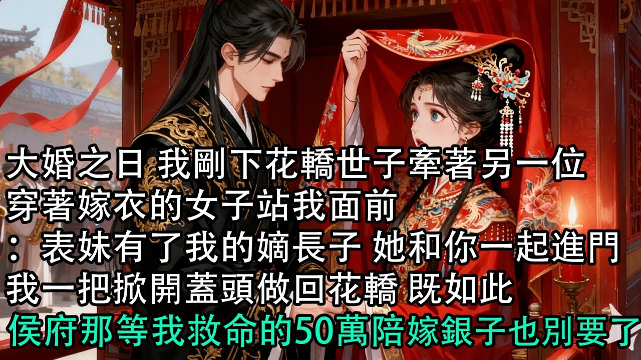 【一口氣看完】大婚之日 我剛下花轎世子牽著另一位，穿著嫁衣的女子站我面前：表妹有了我的嫡長子 她和你一起進門，我一把掀開蓋頭做回花轎 既如此，侯府那等我救命的50萬陪嫁銀子也別要了