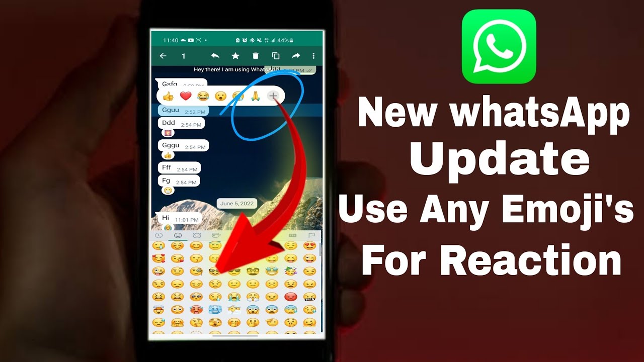 Use any Emoji For WhatsApp Reactions | New WhatsApp Update 2022 | More WhatsApp Emoji's Reaction