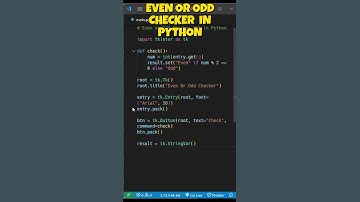 This Python GUI Checks Even or Odd in Seconds! 🤯💻 #shorts #coding  #python #programminglanguage