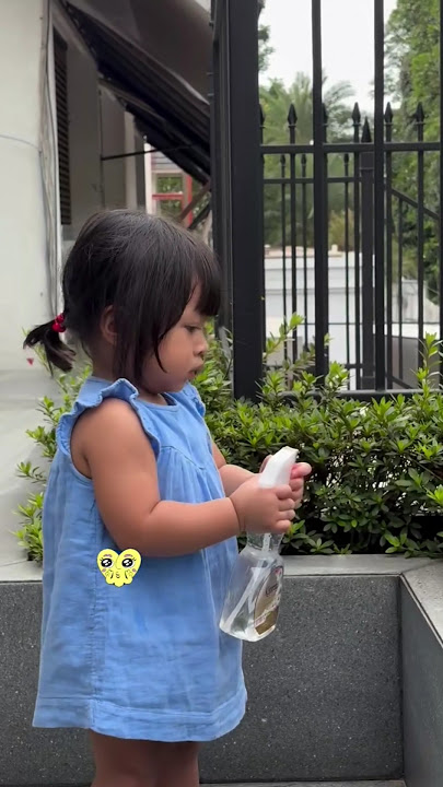 Early in the morning, I'm already watering the flowers #babylily #ranaimamalika #raffinagita #mas...