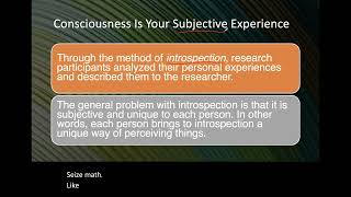 Human Consciousness Part 1 of 2