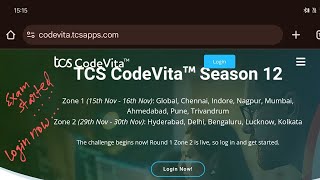 Round 1 (Zone 2) exam started..TCS CodeVita Season 12 #tcscodevita