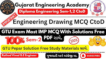 GTU Engineering Drawing GTU Most IMP With Solutions CtoD | Diploma Sem-1,2 | PDF Free📝📘#gtuexam#gtu