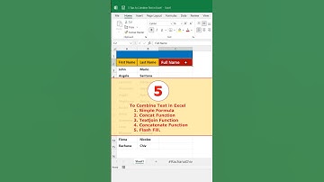 5 Methods to Combine Texts in Excel || #excel #shorts #excelbasic