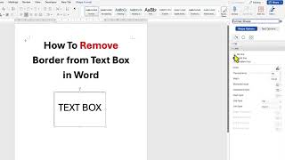 How to Remove Border from Text Box in Word Profile